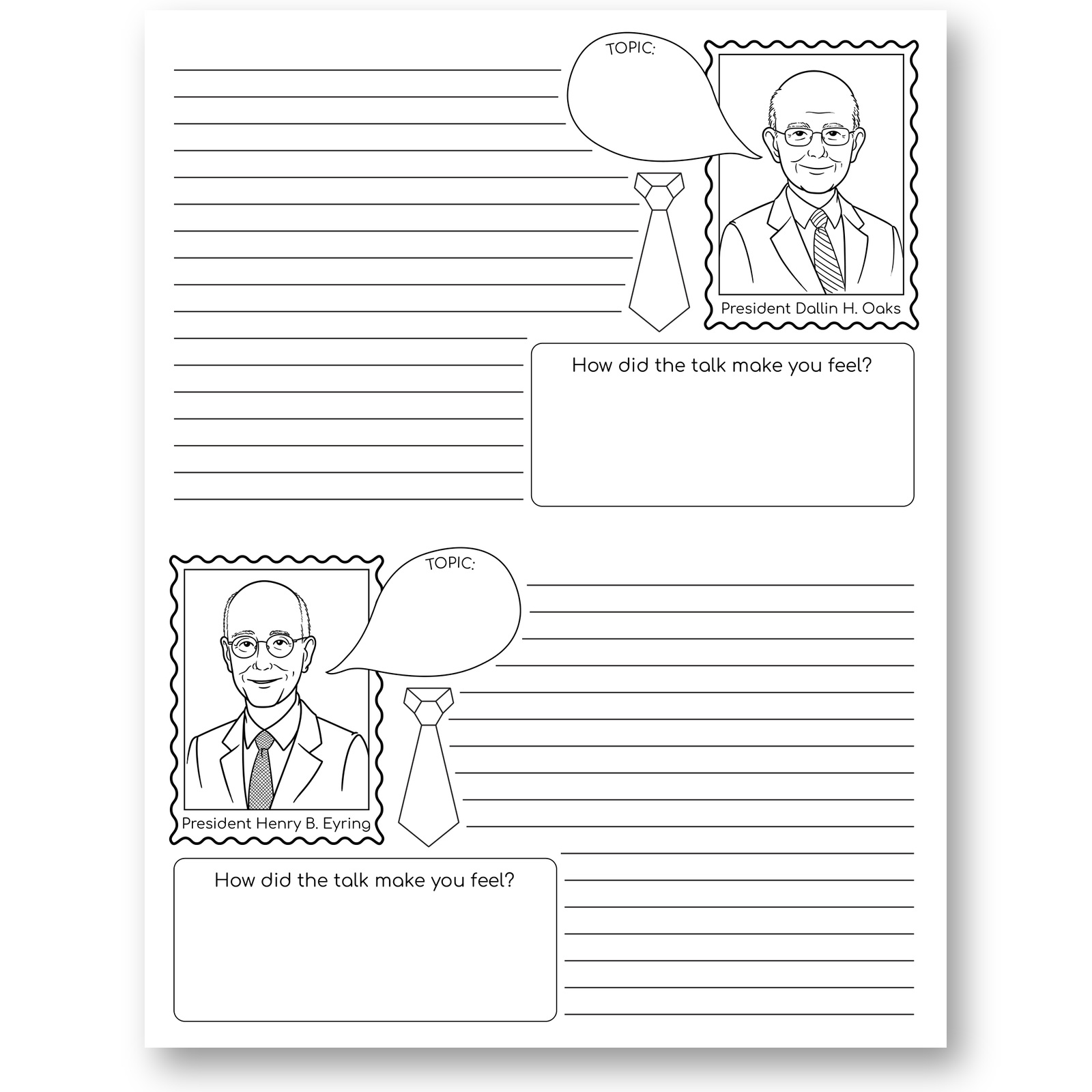 General Conference notes for Presidents Oaks and Eyring