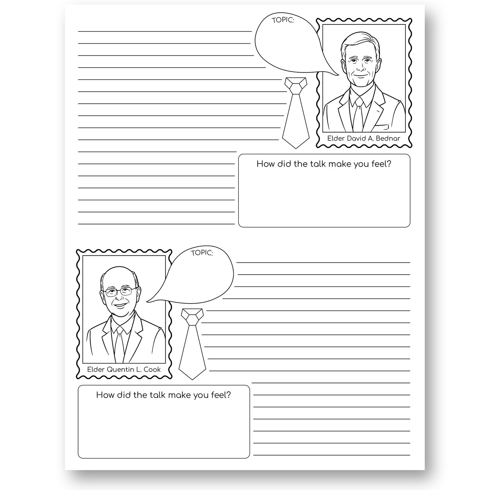 General Conference notes for Elders Bednar and Cook