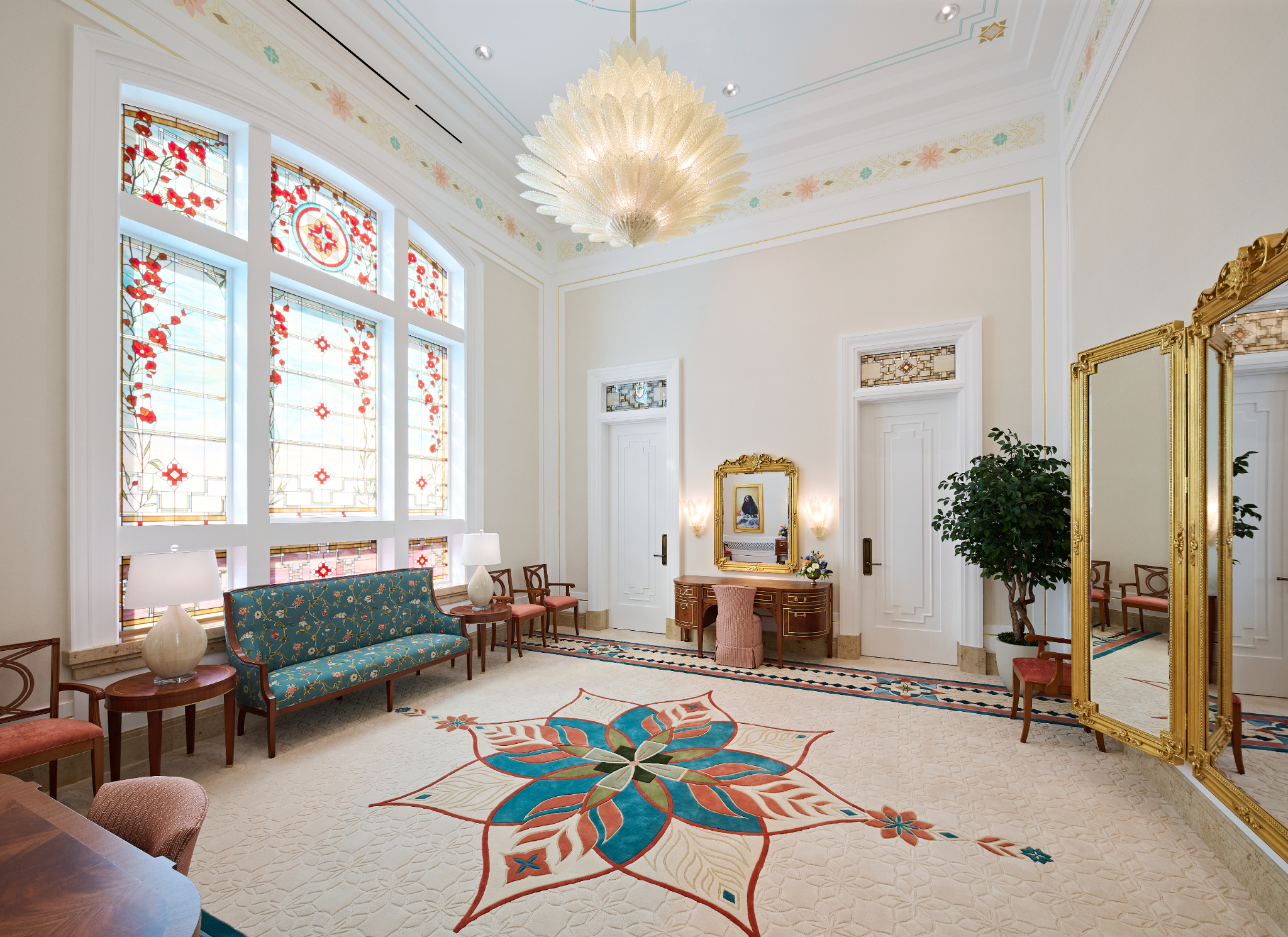 The bride's room inside the Farmington New Mexico Temple.